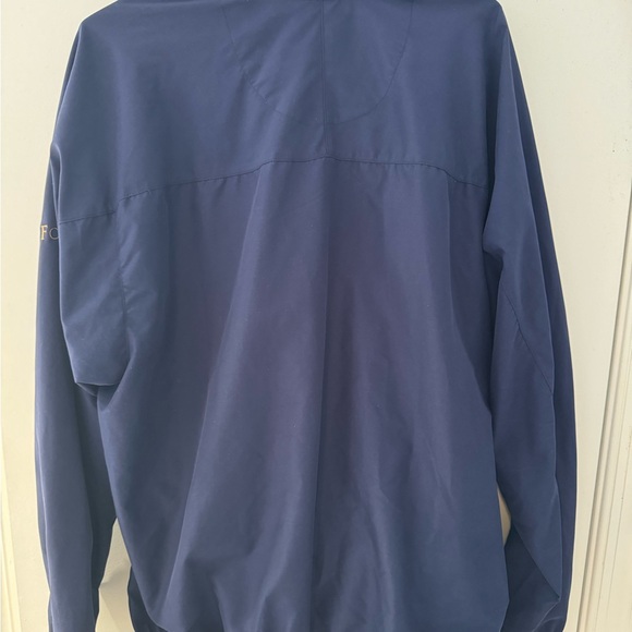 FootJoy Mens Size M Golf Pullover Windbreaker Jacket FJ Zip Hand Pockets V-Neck - Picture 8 of 9